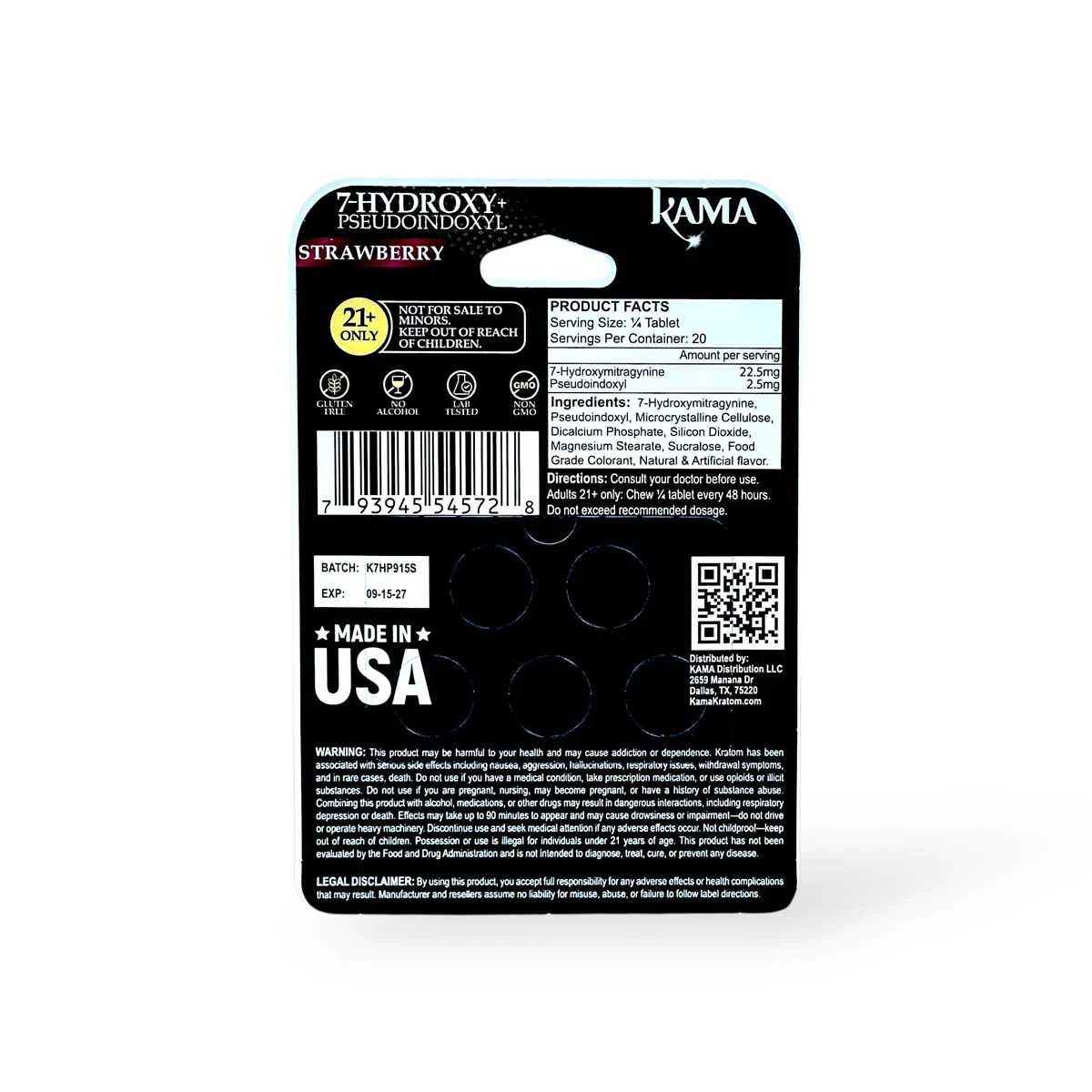 kama 7 hydroxy pseudoindoxyl chewable tablets black strawberry 100mg per tablet 5ct back 44039 kama 7 hydroxy pseudoindoxyl chewable tablets black strawberry 100mg per tablet 5ct back 44039
