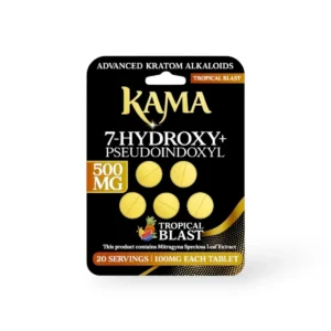 kama 7 hydroxy pseudoindoxyl chewable tablets black tropical blast 100mg per tablet 5ct 31034