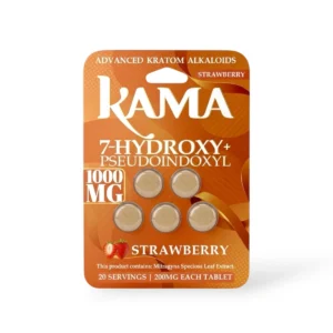 kama 7 hydroxy pseudoindoxyl chewable tablets strawberry 200mg per tablet 5ct 30255