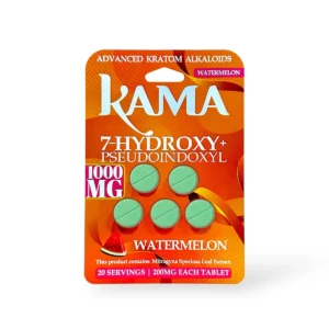 kama 7 hydroxy pseudoindoxyl chewable tablets watermelon 200mg per tablet 5ct 24397